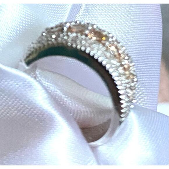 HH# Beautiful Sparkling Cz & Sterling Silver Ring Sz 6 - Picture 3 of 7